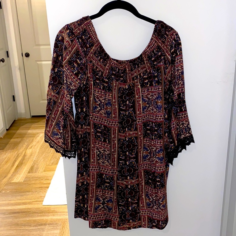 Blue Pero Small Off the Shoulder Dress